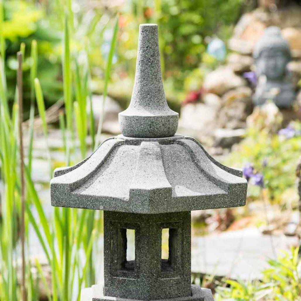 Linterna japonesa pagoda zen de piedra de lava 80 cm Linterna japonesa pagoda zen de piedra de lava 80 cm