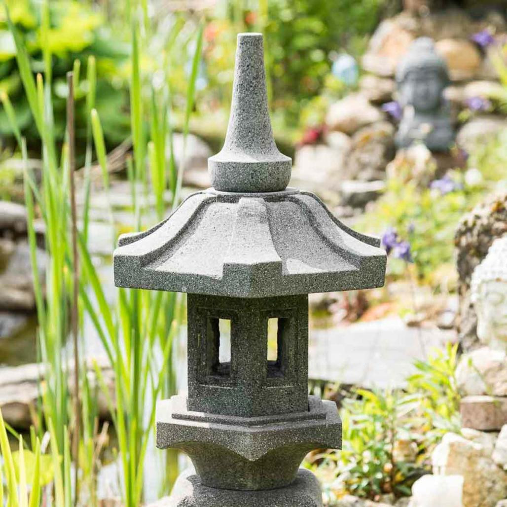 Linterna japonesa pagoda zen de piedra de lava 80 cm Linterna japonesa pagoda zen de piedra de lava 80 cm