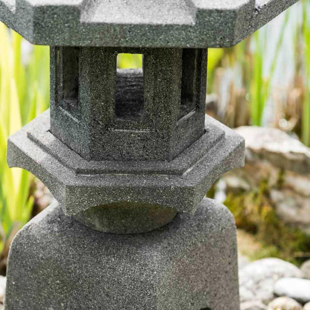 Linterna japonesa pagoda zen de piedra de lava 80 cm Linterna japonesa pagoda zen de piedra de lava 80 cm