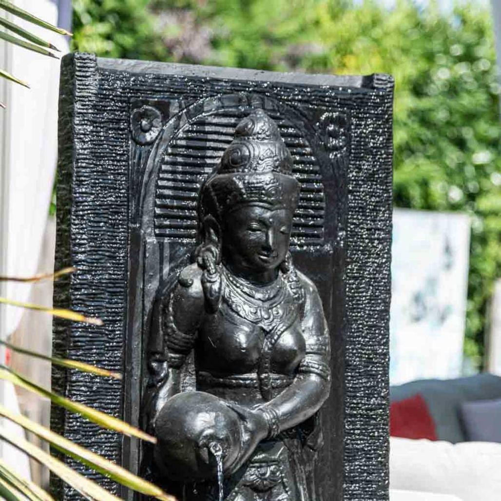 Fuente de jardà­n pared de agua diosa dewi sri 1,50 m negro