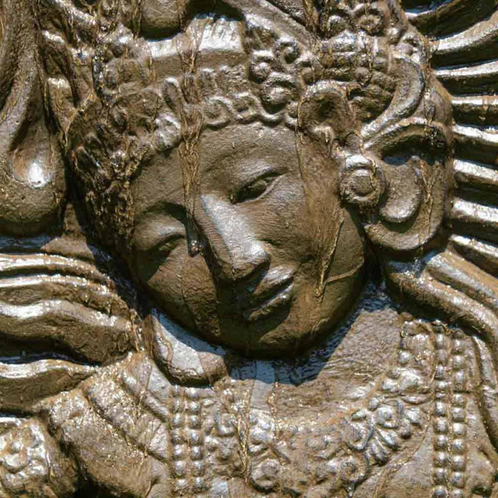 Fuente grande de jardàn pared de agua diosa balinesa marrón 1,50 m Fuente grande de jardàn pared de agua diosa balinesa marrón 1,50 m