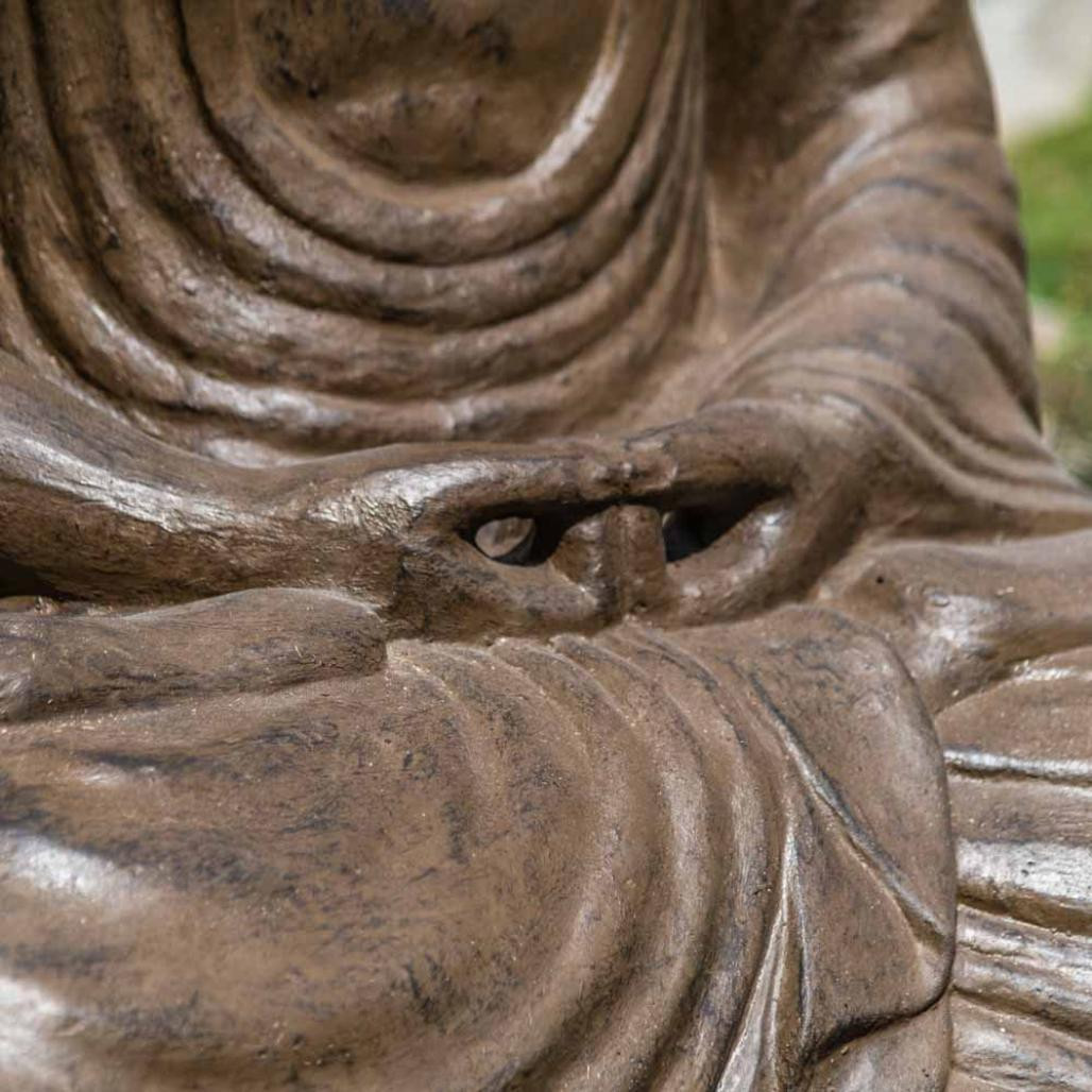 Estatua jardà­n buda sentado de fibra de vidrio posición chakra 150 cm marrón