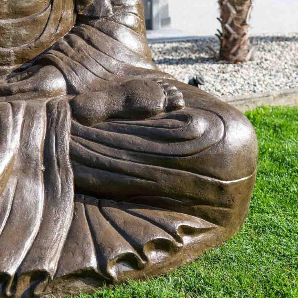 Estatua grande 2 m buda sentado de fibra de vidrio posición ofrenda