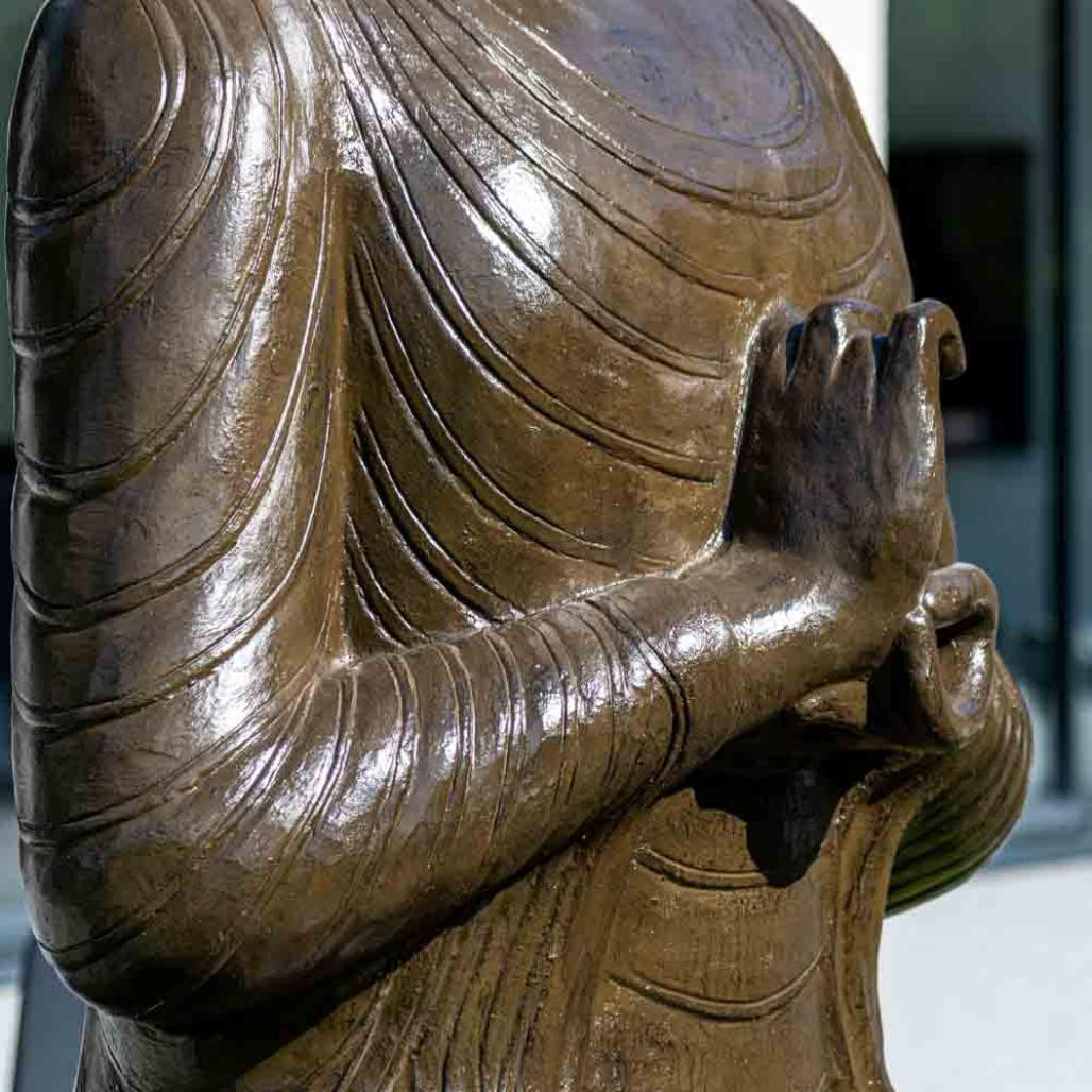 Estatua grande 2 m buda sentado de fibra de vidrio posición chakra