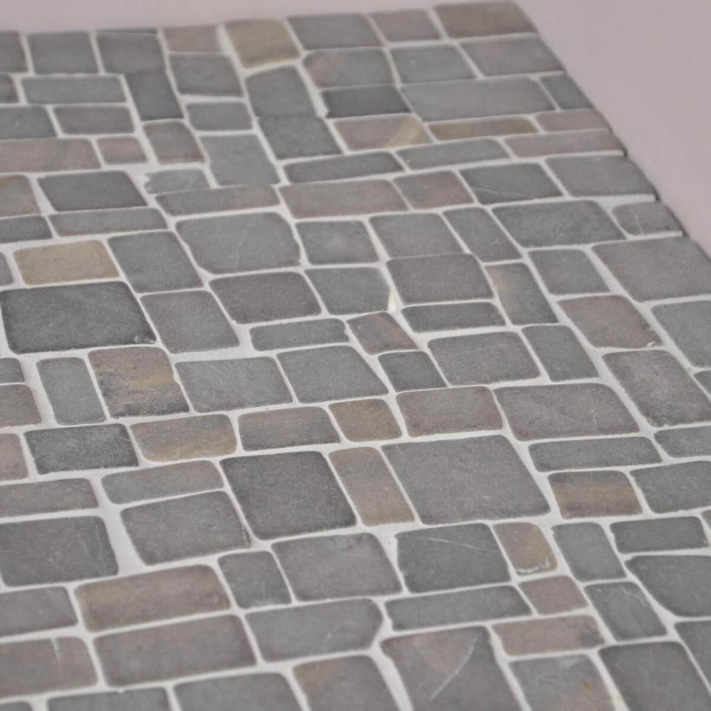 Revestimiento mosaico de piedra mármol gris Revestimiento mosaico de piedra mármol gris