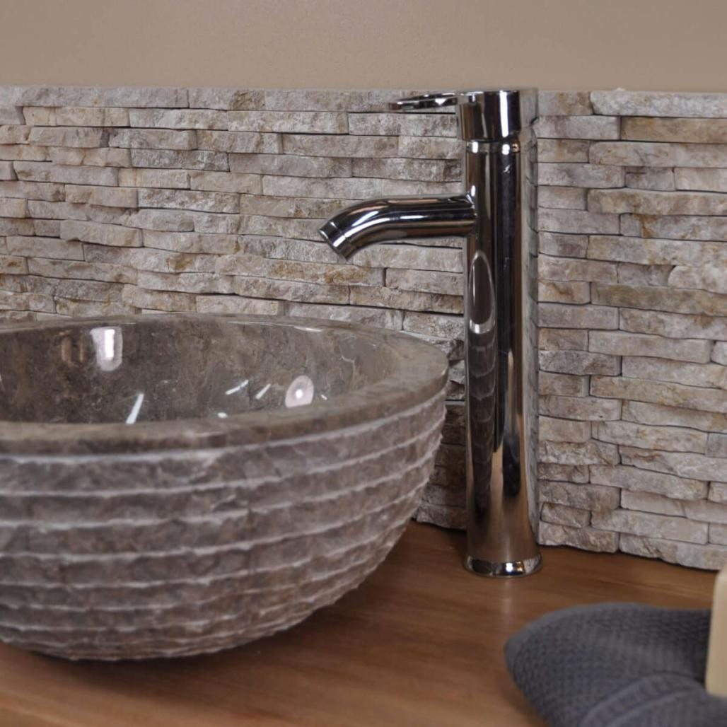 Revestimiento de piedra natural de mármol sin pulir crema Revestimiento de piedra natural de mármol sin pulir crema