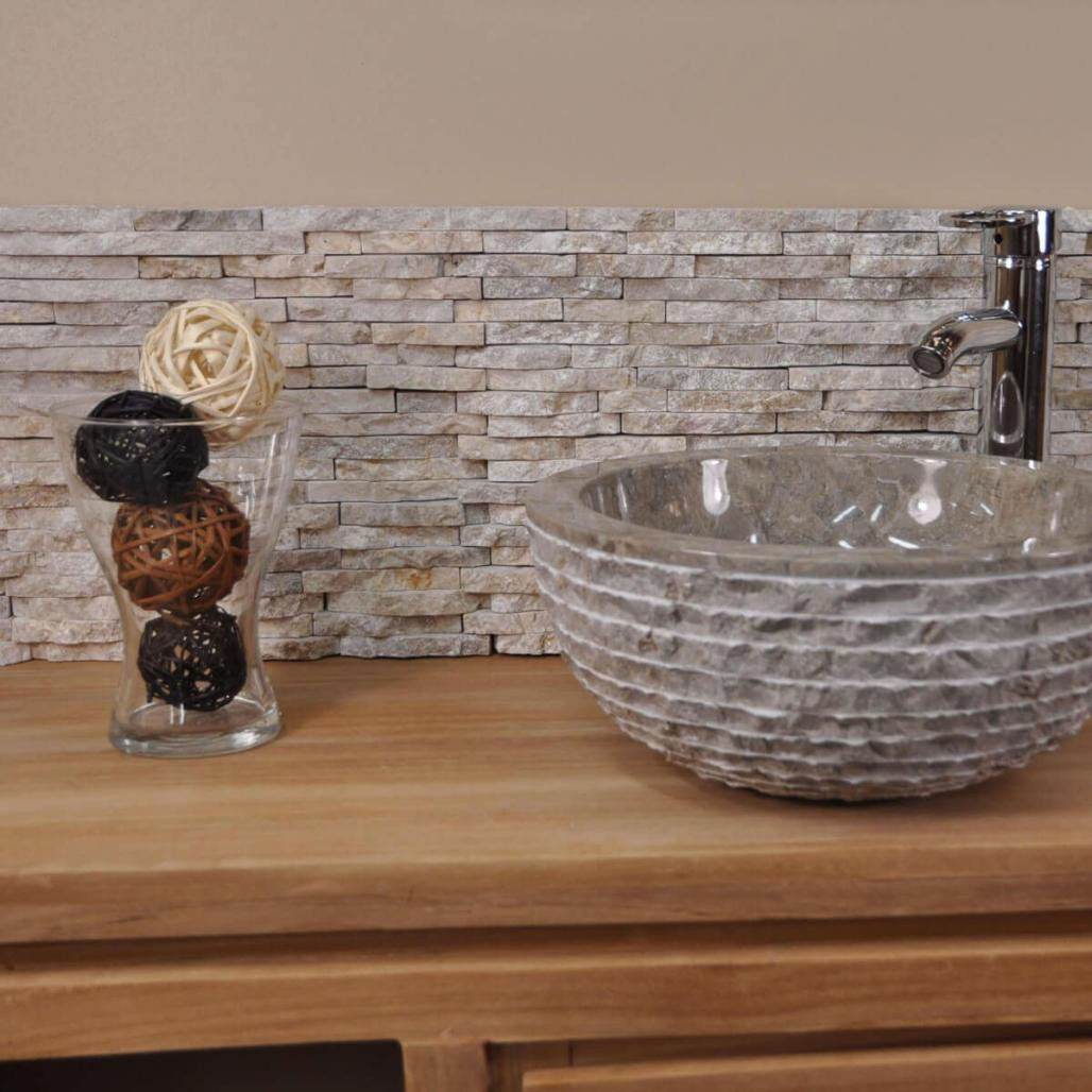 Revestimiento de piedra natural de mármol sin pulir crema Revestimiento de piedra natural de mármol sin pulir crema