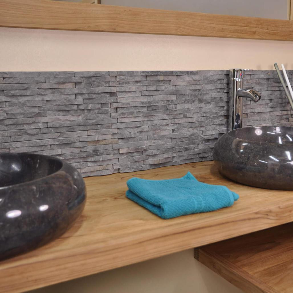 Revestimiento de piedra natural de mármol sin pulir gris negro