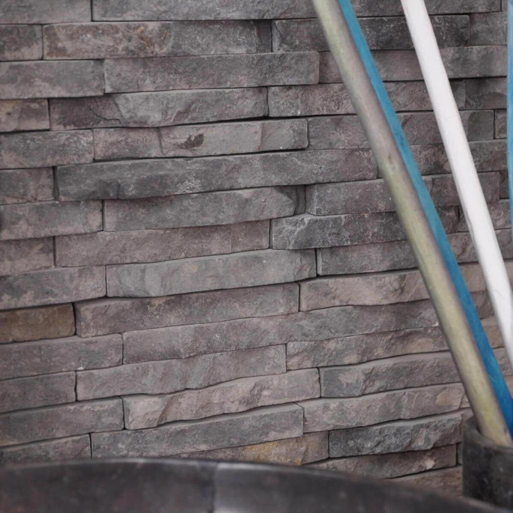 Revestimiento de piedra natural de mármol sin pulir gris negro