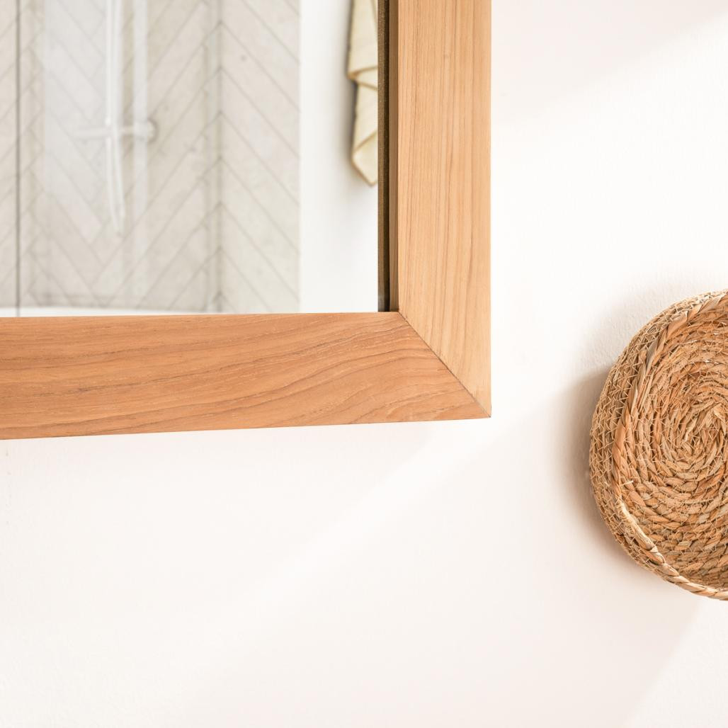 Espejo rectangular grande de teca maciza 160 x 70 Espejo rectangular grande de teca maciza 160 x 70
