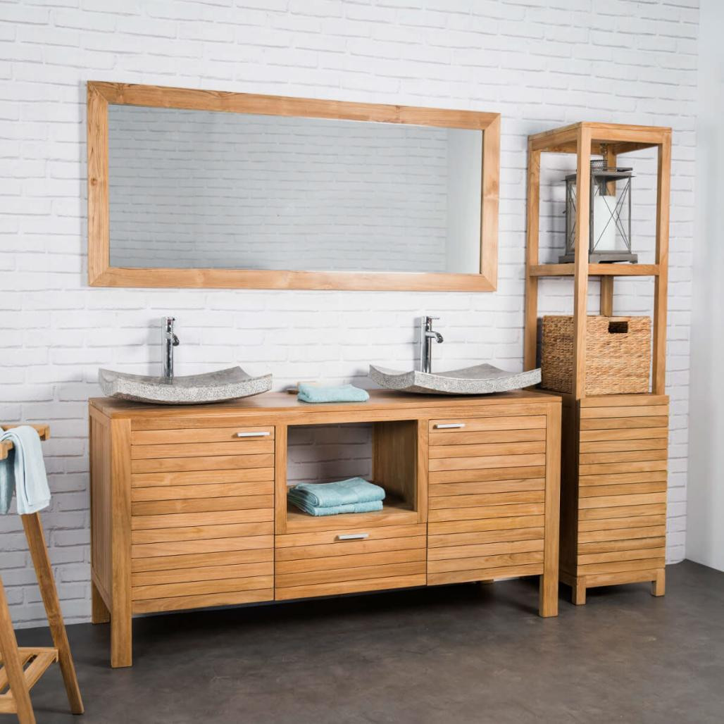 Espejo rectangular grande de teca maciza 160 x 70 Espejo rectangular grande de teca maciza 160 x 70