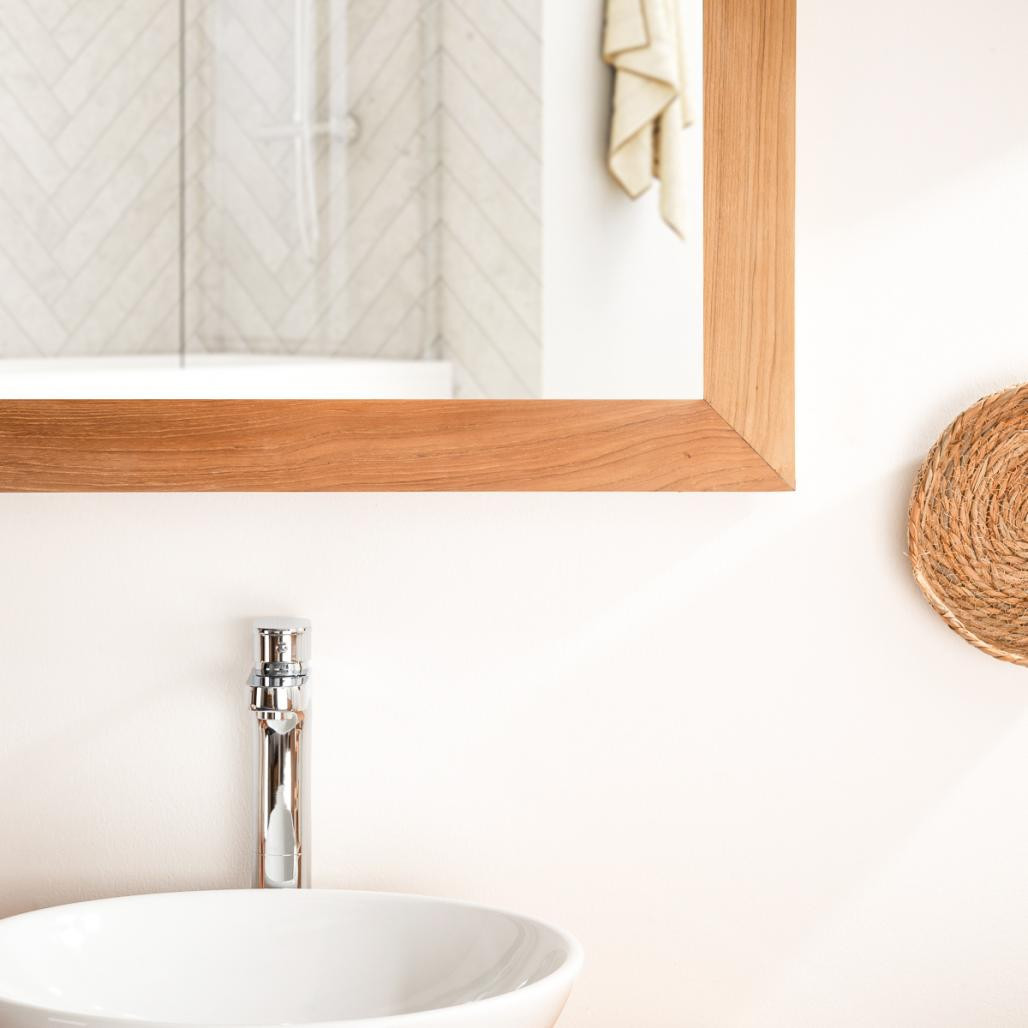 Espejo rectangular grande de teca maciza 160 x 70 Espejo rectangular grande de teca maciza 160 x 70