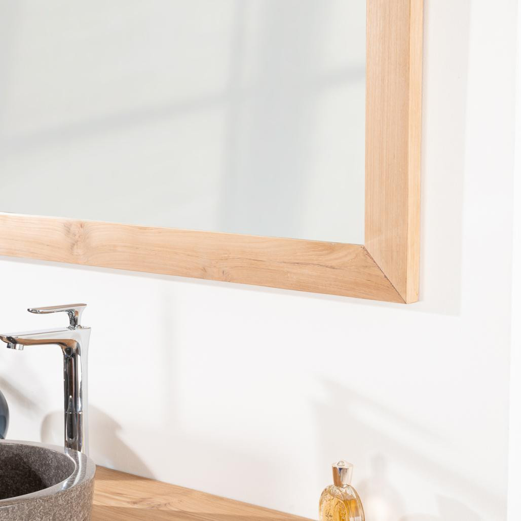 Espejo rectangular grande de teca maciza 180 x 70