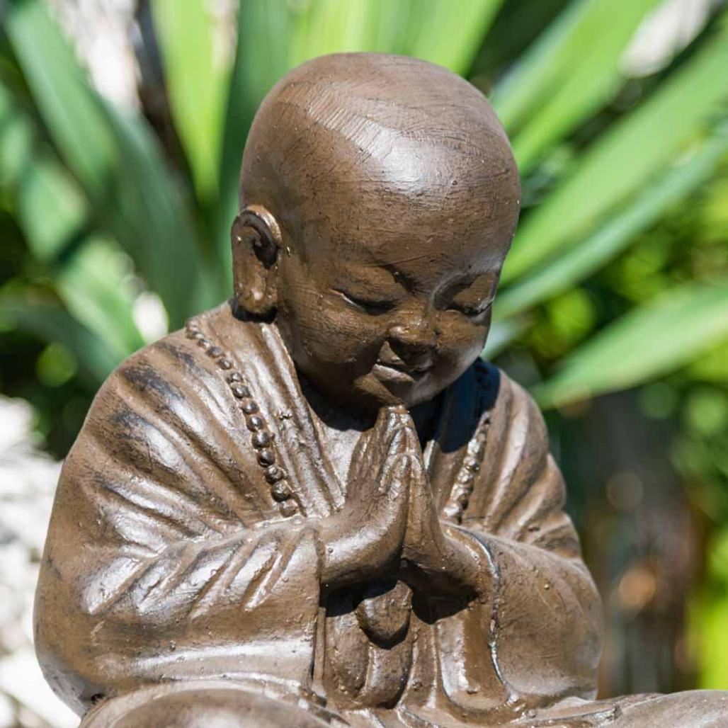 Estatua monje shaolin marrón envejecida 40 cm Estatua monje shaolin marrón envejecida 40 cm