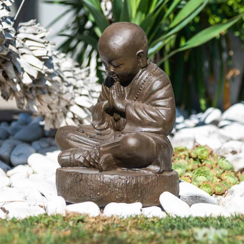 Estatua monje shaolin marrón envejecida 40 cm Estatua monje shaolin marrón envejecida 40 cm