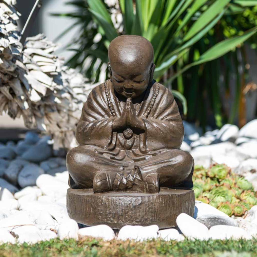 Estatua monje shaolin marrón envejecida 40 cm Estatua monje shaolin marrón envejecida 40 cm