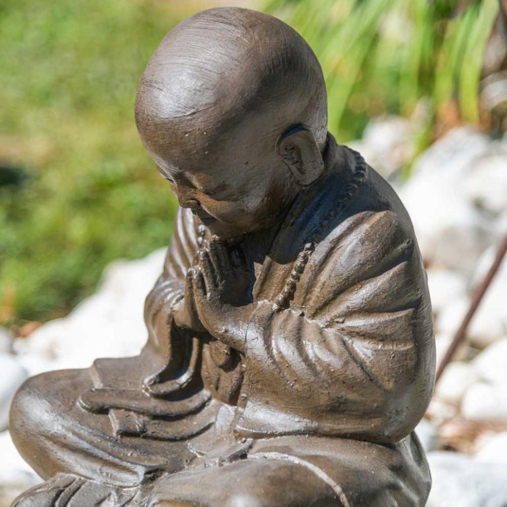 Estatua monje shaolin marrón envejecida 40 cm Estatua monje shaolin marrón envejecida 40 cm