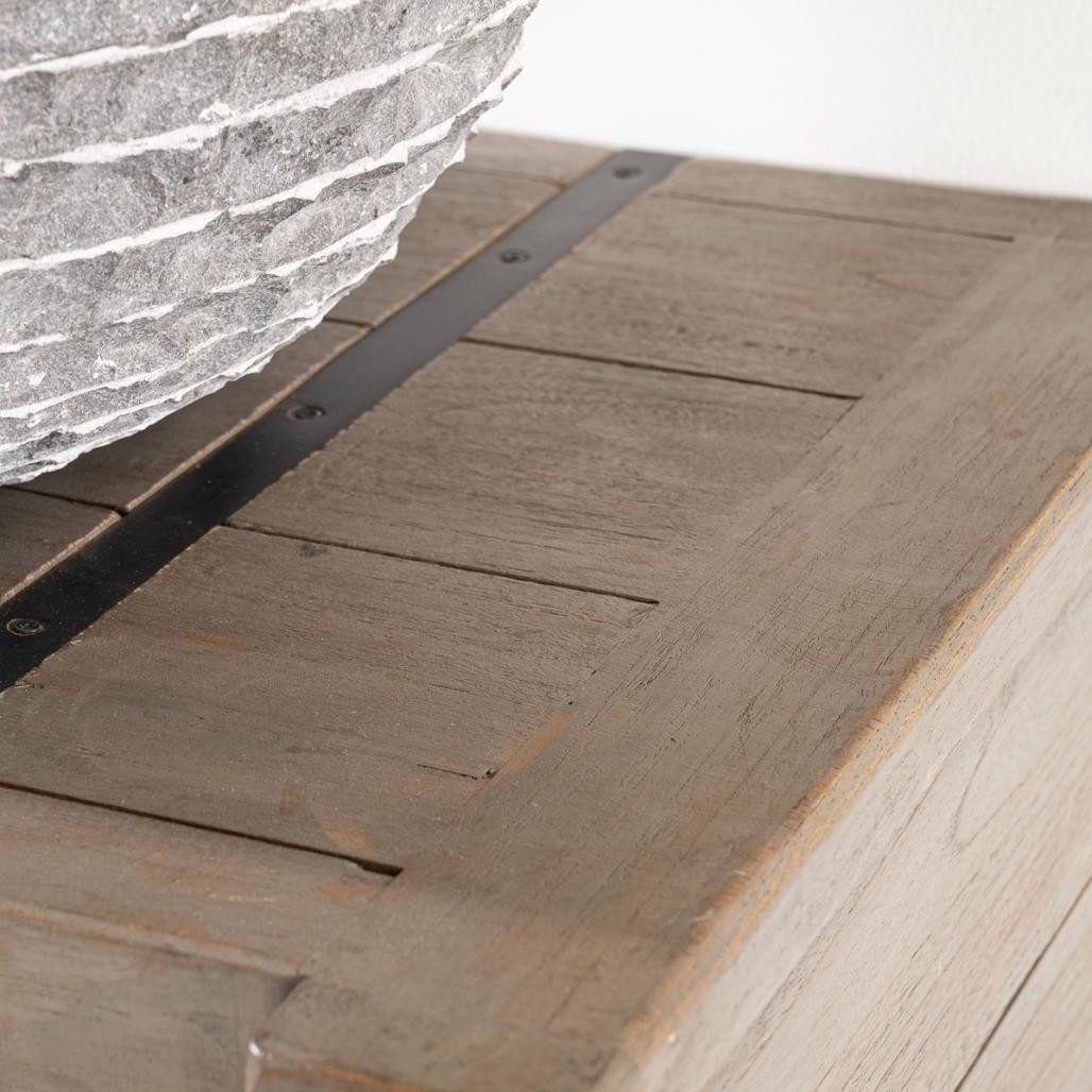 Mueble para cuarto de baño Loft de mindi y metal 60 cm gris