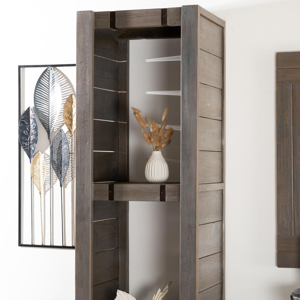 Columna para cuarto de baño Loft de madera y metal 190 cm gris Columna para cuarto de baño Loft de madera y metal 190 cm gris