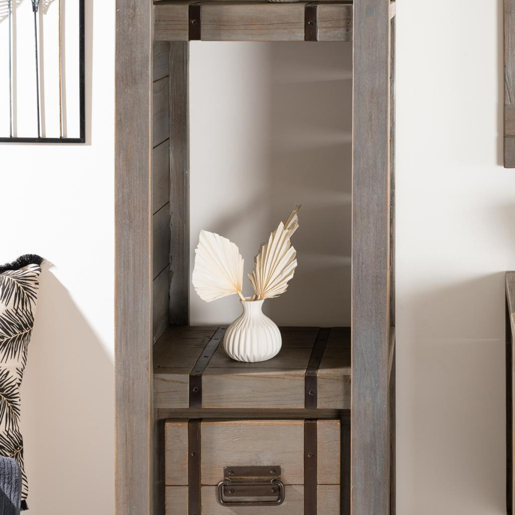 Columna para cuarto de baño Loft de madera y metal 190 cm gris Columna para cuarto de baño Loft de madera y metal 190 cm gris