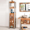Mueble columna para cuarto de baño Factory teca metal 190 cm