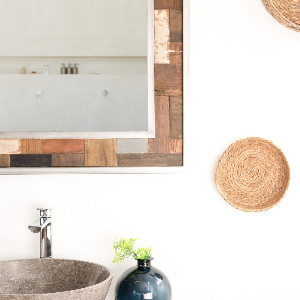 Espejo grande para cuarto de baño Factory madera metal 140 x 70 Espejo grande para cuarto de baño Factory madera metal 140 x 70