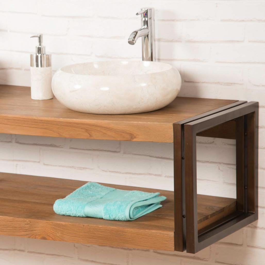 Mueble doble suspendido Elegancia teca metal 145 cm