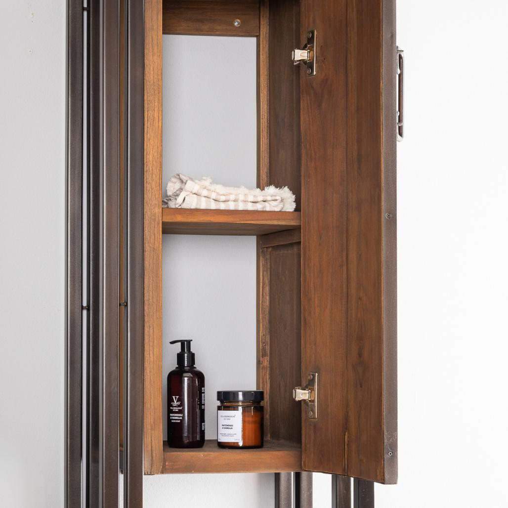 Columna suspendida para cuarto de baño Elegancia teca metal 110 cm Columna suspendida para cuarto de baño Elegancia teca metal 110 cm