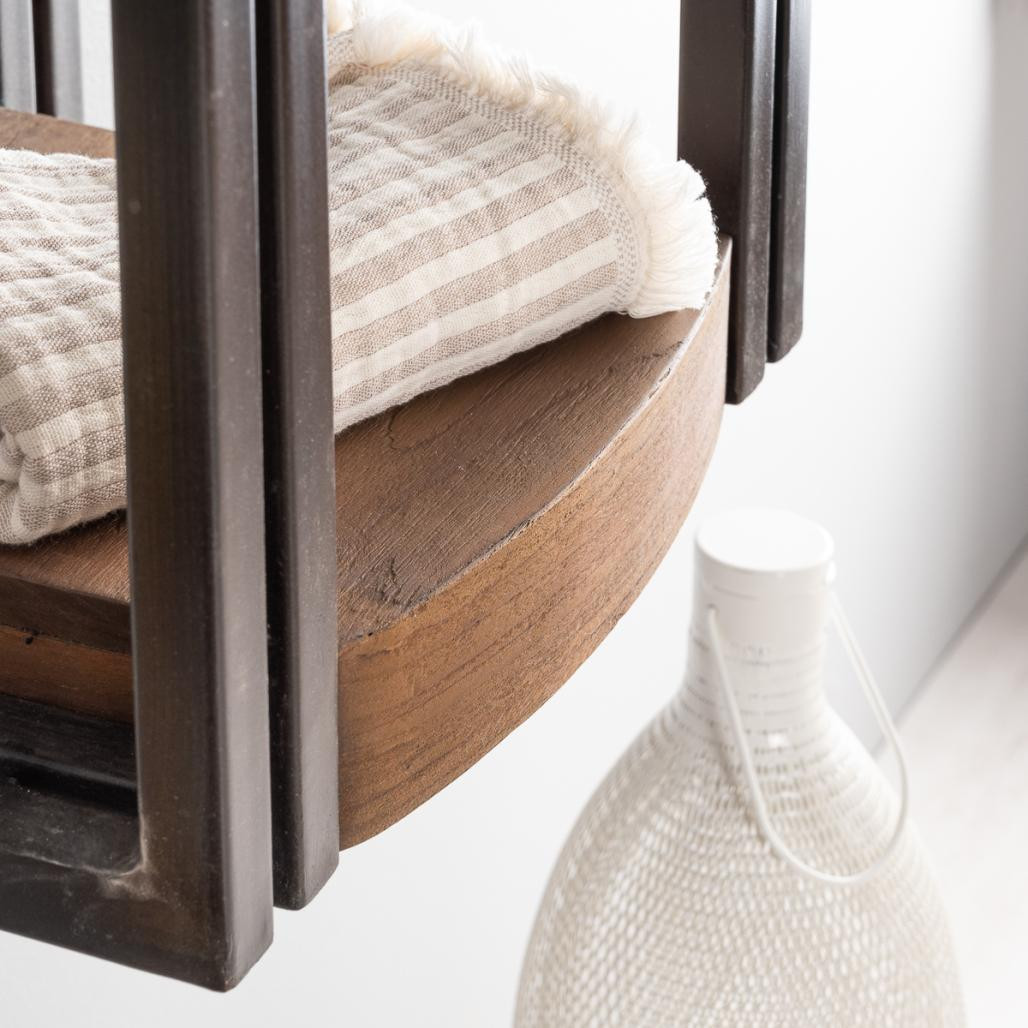 Columna suspendida para cuarto de baño Elegancia teca metal 110 cm Columna suspendida para cuarto de baño Elegancia teca metal 110 cm