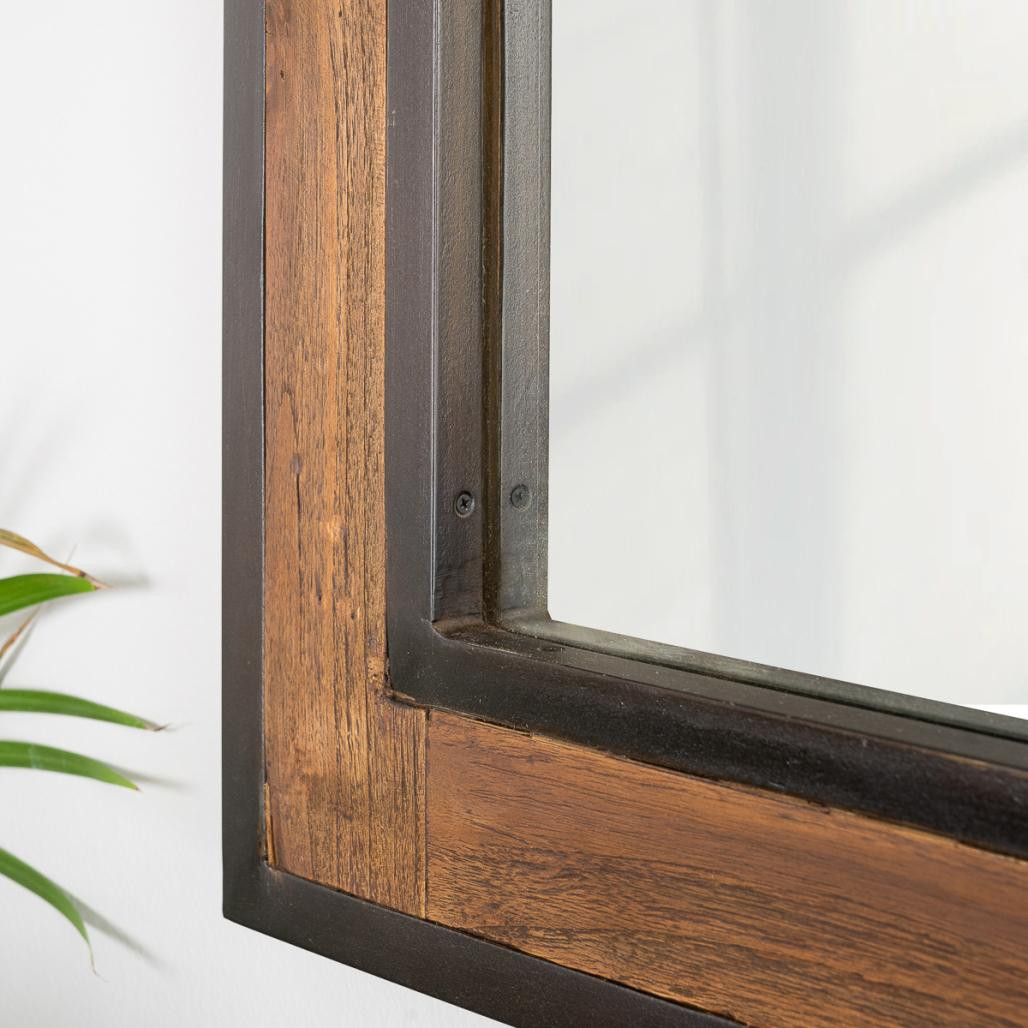 Espejo para cuarto de baño Elegancia madera metal 60 x 80