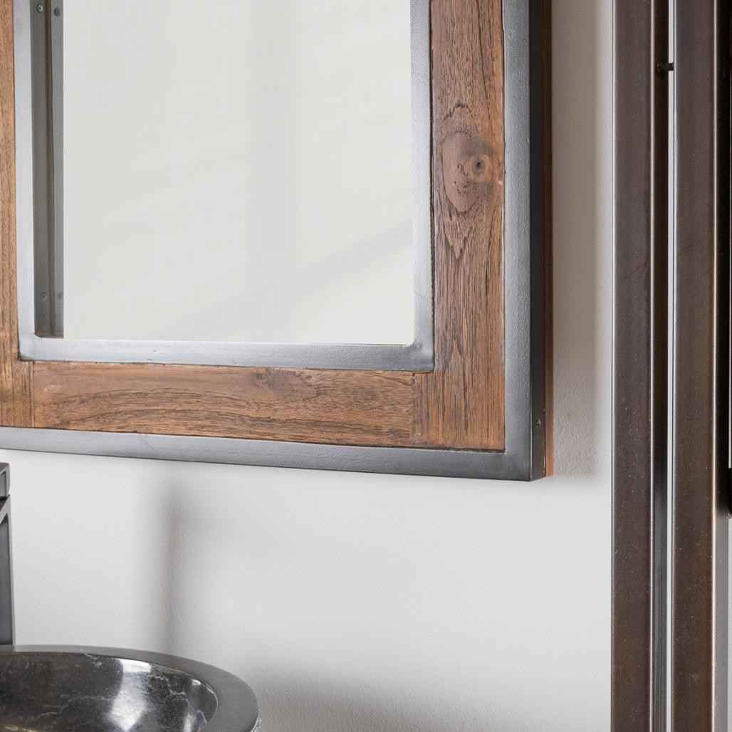 Espejo para cuarto de baño Elegancia madera metal 60 x 80