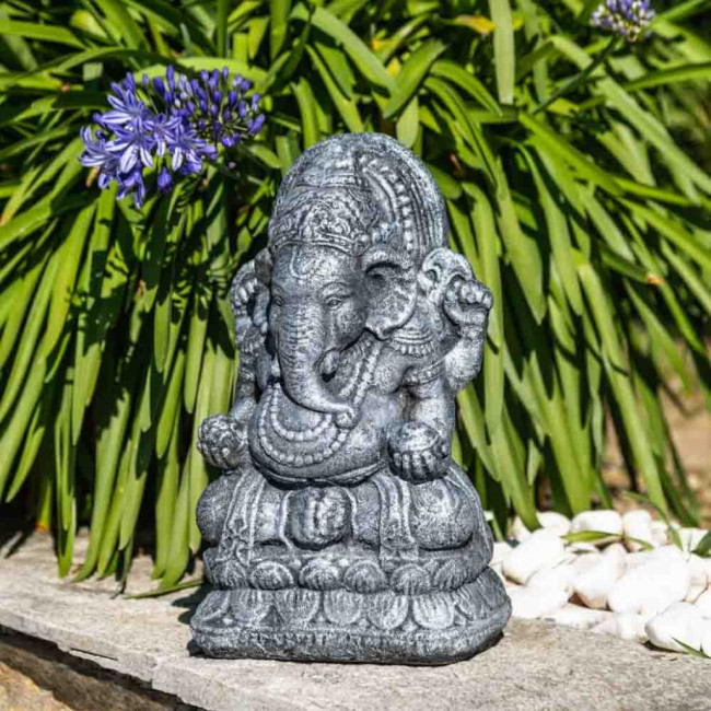 Estatua ganesh 40 cm negro gris