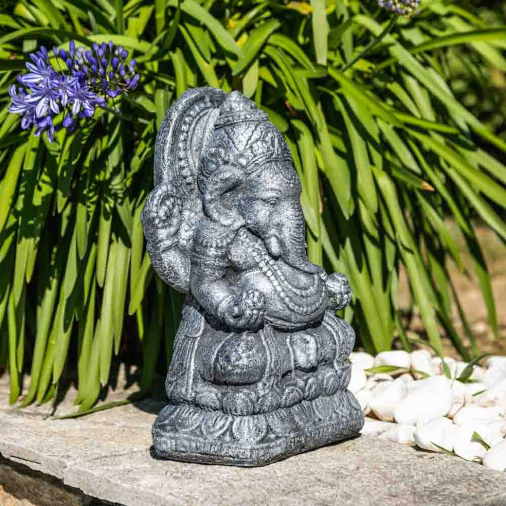Estatua ganesh 40 cm negro gris Estatua ganesh 40 cm negro gris