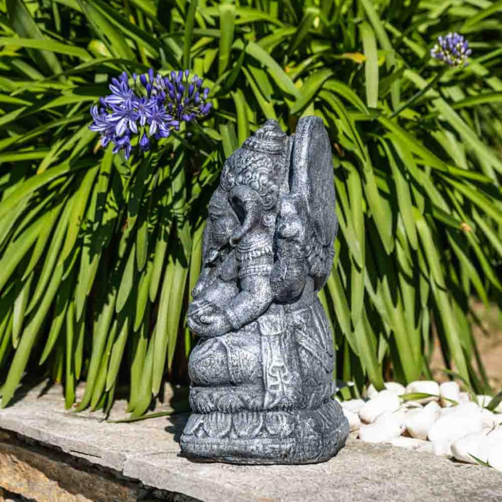 Estatua ganesh 40 cm negro gris Estatua ganesh 40 cm negro gris