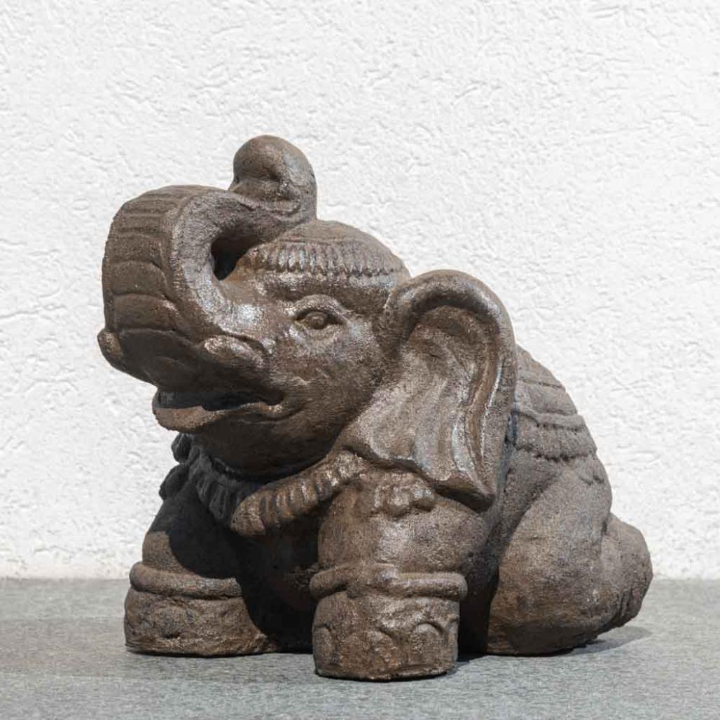 Estatua elefante sentado 40 cm marrón envejecido Estatua elefante sentado 40 cm marrón envejecido