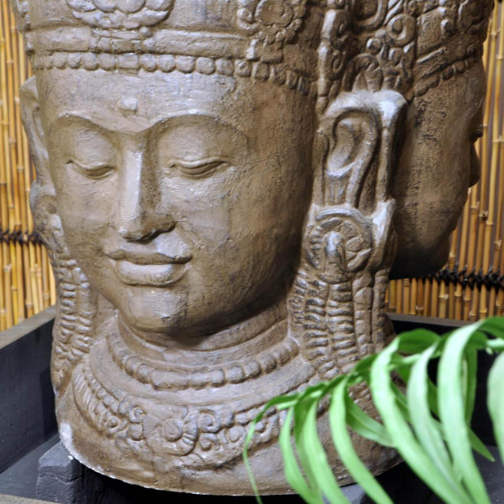 Fuente de jardàn rostro de la diosa dewi 1,30 m marrón envejecido Fuente de jardàn rostro de la diosa dewi 1,30 m marrón envejecido