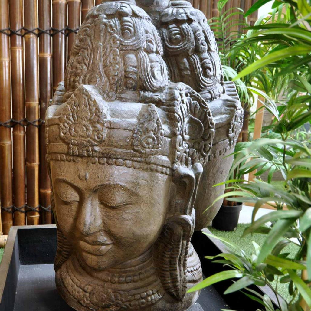 Fuente de jardàn rostro de la diosa dewi 1,30 m marrón envejecido Fuente de jardàn rostro de la diosa dewi 1,30 m marrón envejecido