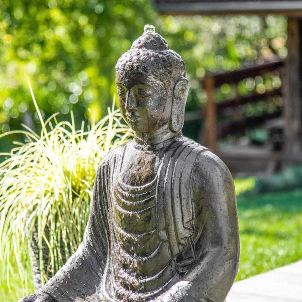 Fuente de jardàn buda sentado con pàtina 1,20 m Fuente de jardàn buda sentado con pàtina 1,20 m