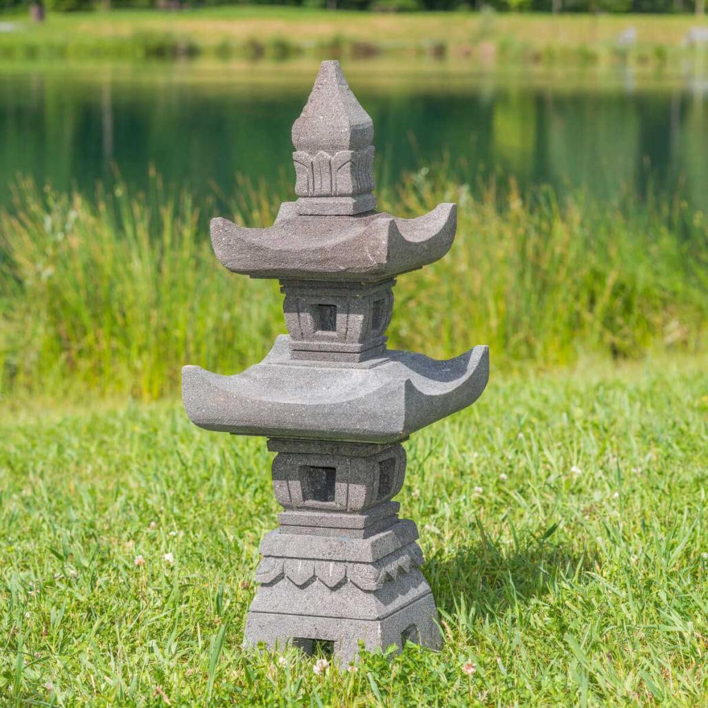 Linterna japonesa de piedra de lava 70 cm