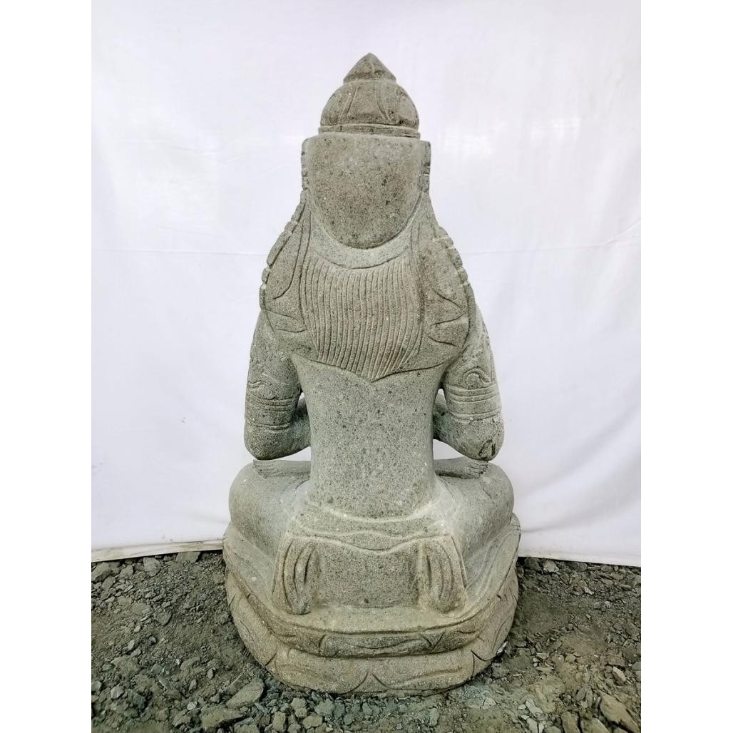 Estatua jardàn de piedra natural diosa balinesa flor 1 m Estatua jardàn de piedra natural diosa balinesa flor 1 m