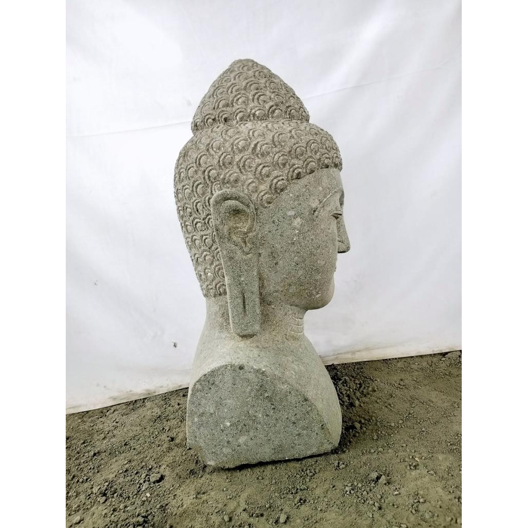 Estatua terraza zen busto de buda de piedra volcànica 40 cm Estatua terraza zen busto de buda de piedra volcànica 40 cm