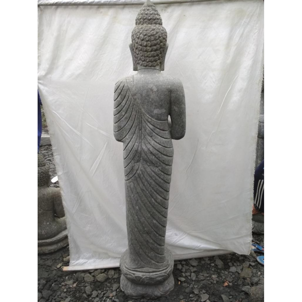 Estatua de piedra de jardà­n buda de pie rezo 2 m