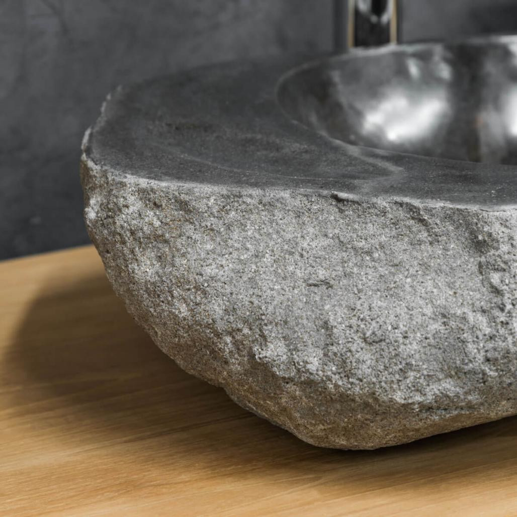 Lavabo sobre encimera de piedra de río 40-45 cm jabonera
