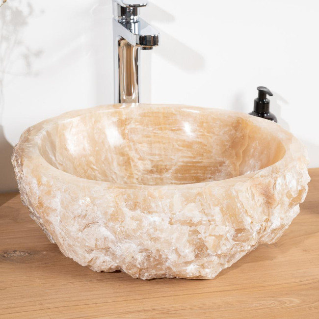 Lavabo sobre encimera para cuarto de baño de piedra ónix 40-45 cm