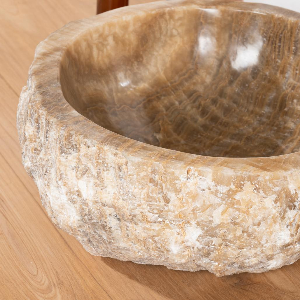 Lavabo sobre encimera para cuarto de baño de piedra ónix 40-45 cm