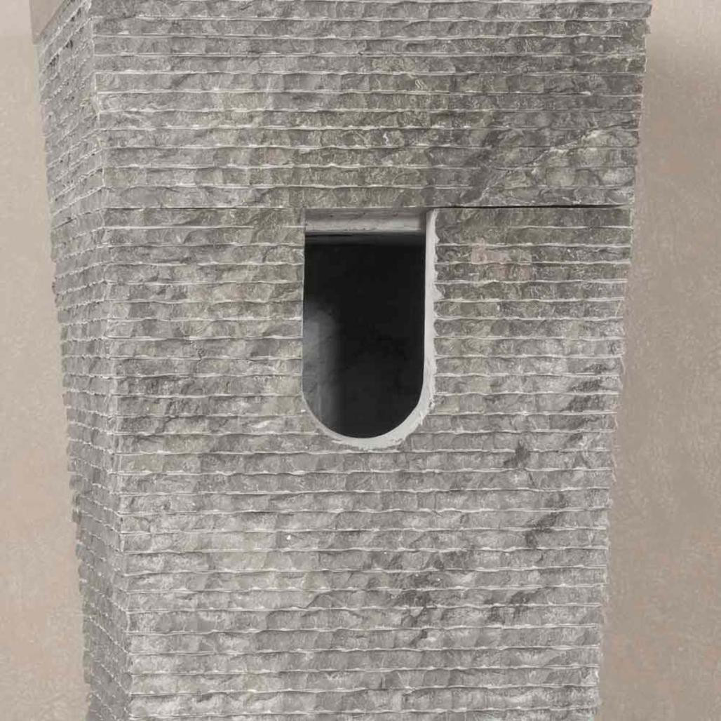 Lavabo de pie piramidal de piedra para cuarto de baño Habana negro Lavabo de pie piramidal de piedra para cuarto de baño Habana negro