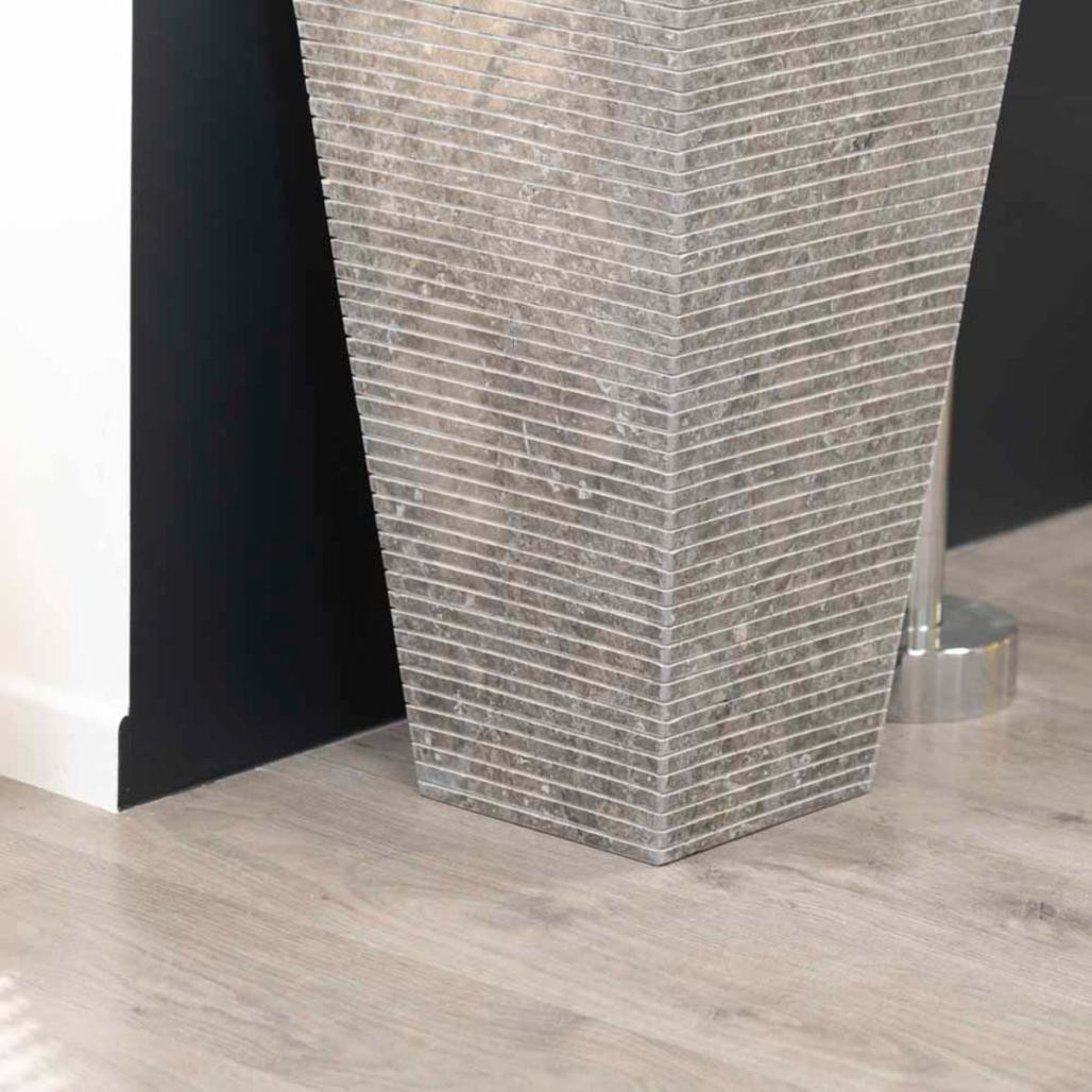 Lavabo de pie piramidal de piedra para cuarto de baño Guiza gris Lavabo de pie piramidal de piedra para cuarto de baño Guiza gris