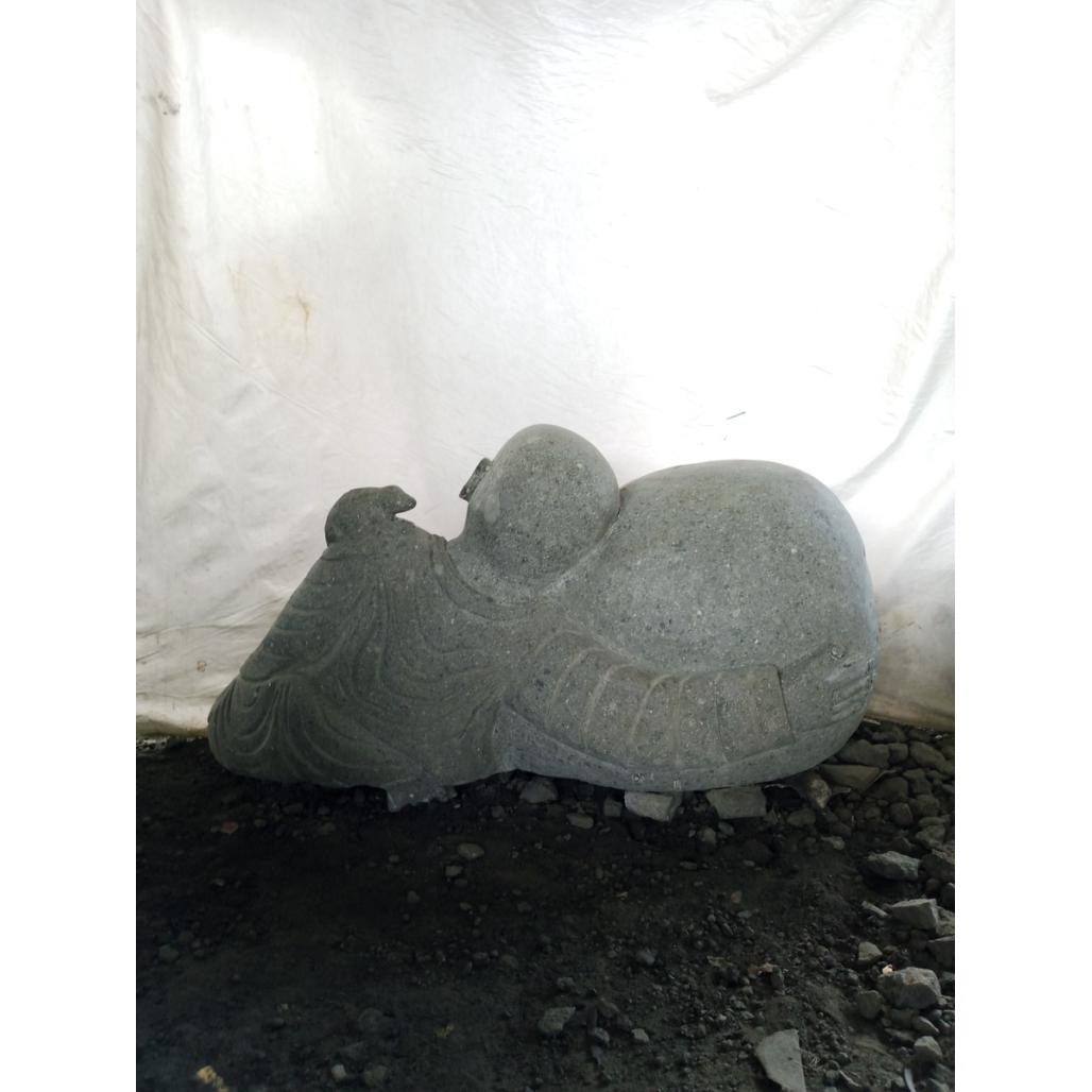 Estatua de jardàn zen monje shaolàn de piedra 1 m Estatua de jardàn zen monje shaolàn de piedra 1 m