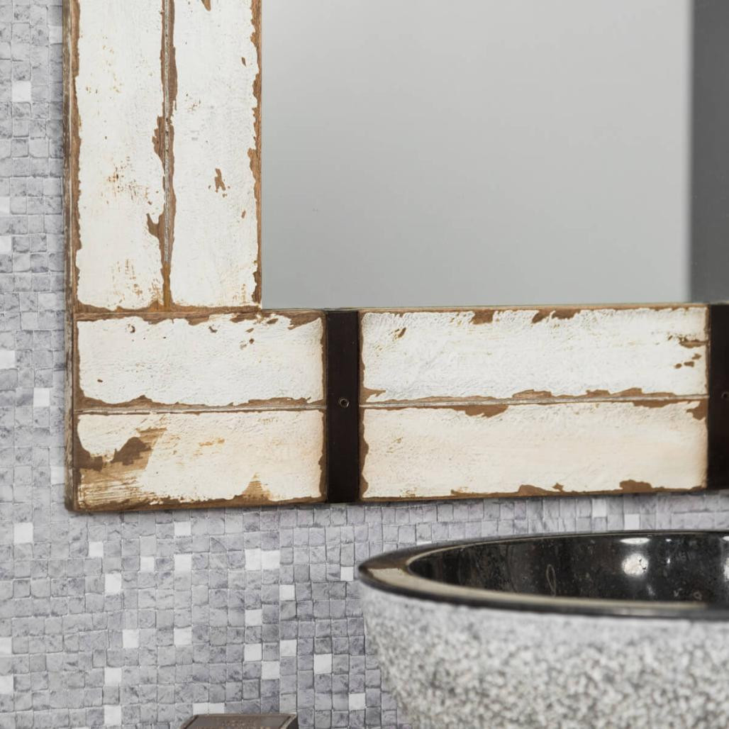 Espejo para cuarto de baño de mindi 60 x 80 cm Loft blanco Espejo para cuarto de baño de mindi 60 x 80 cm Loft blanco