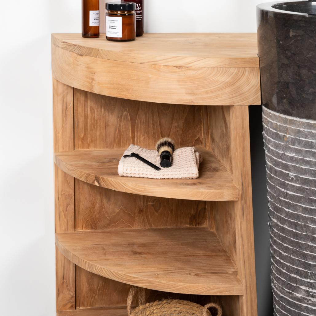 Meuble sous vasque en teck Florence 120cm + vasque noir Meuble sous vasque en teck Florence 120cm + vasque noir